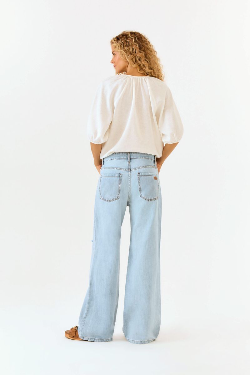 Calça Jeans Cintura Media Rasgos