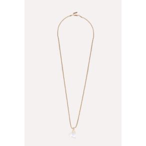 Colar Longo Com Quartzo Cristal - Dourado