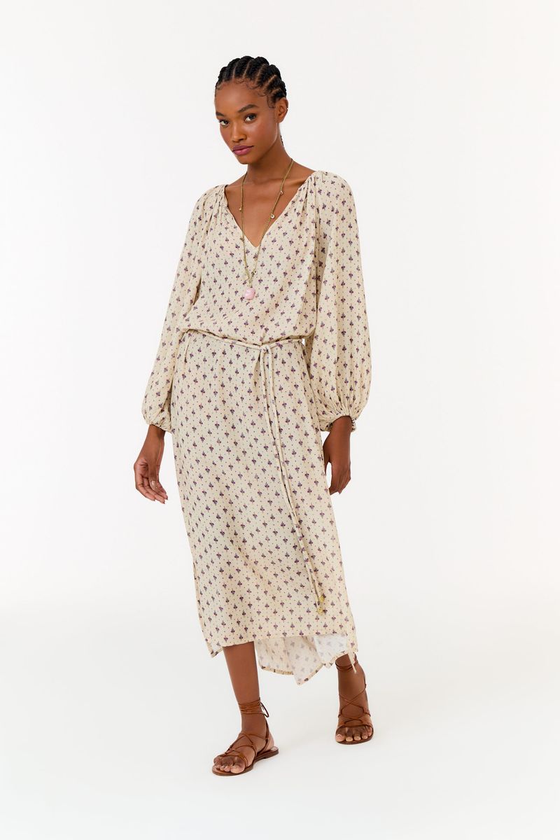 Vestido Manga Estampa Zaz
