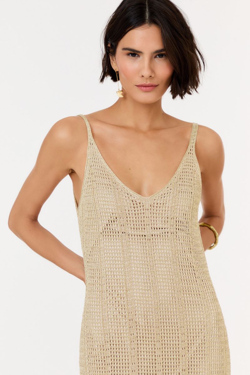 Vestido Tricot Nesgas Ponto Telado