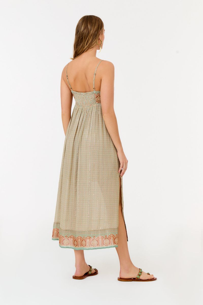 Vestido Midi Alcinha Estampa Pine b