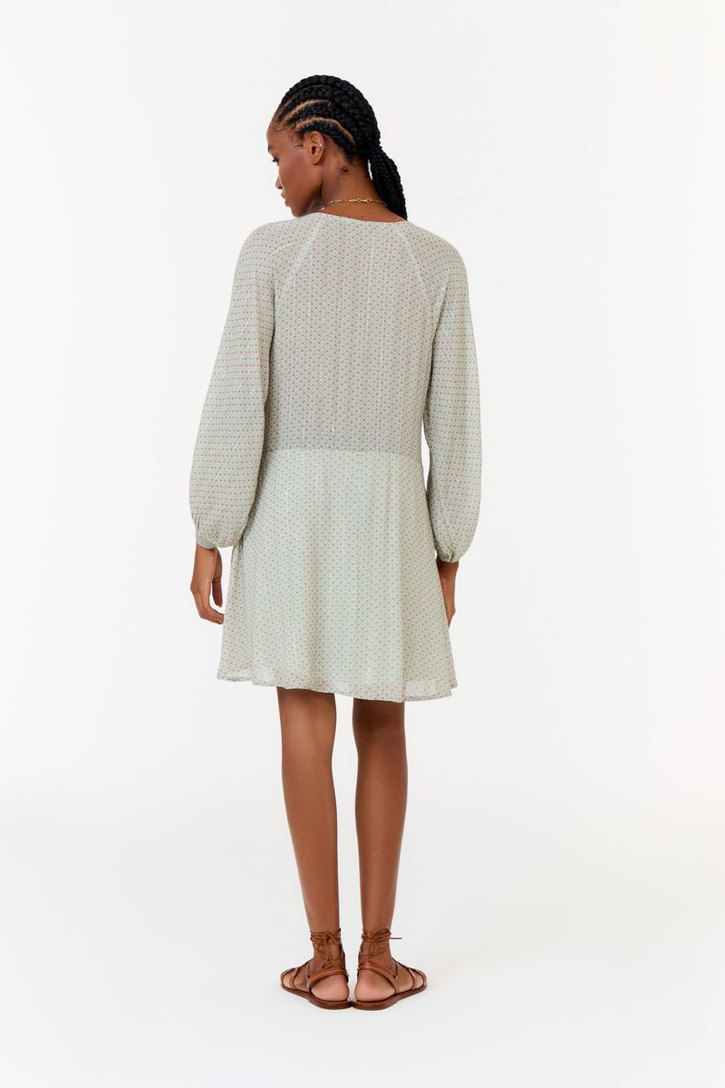 Vestido Curto Estampa Trellis