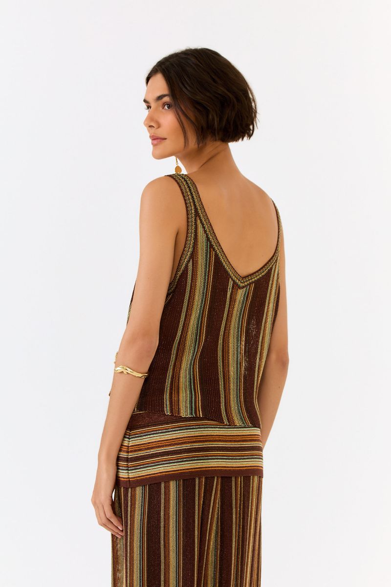 Blusa Tricot Multicolor Com Lurex