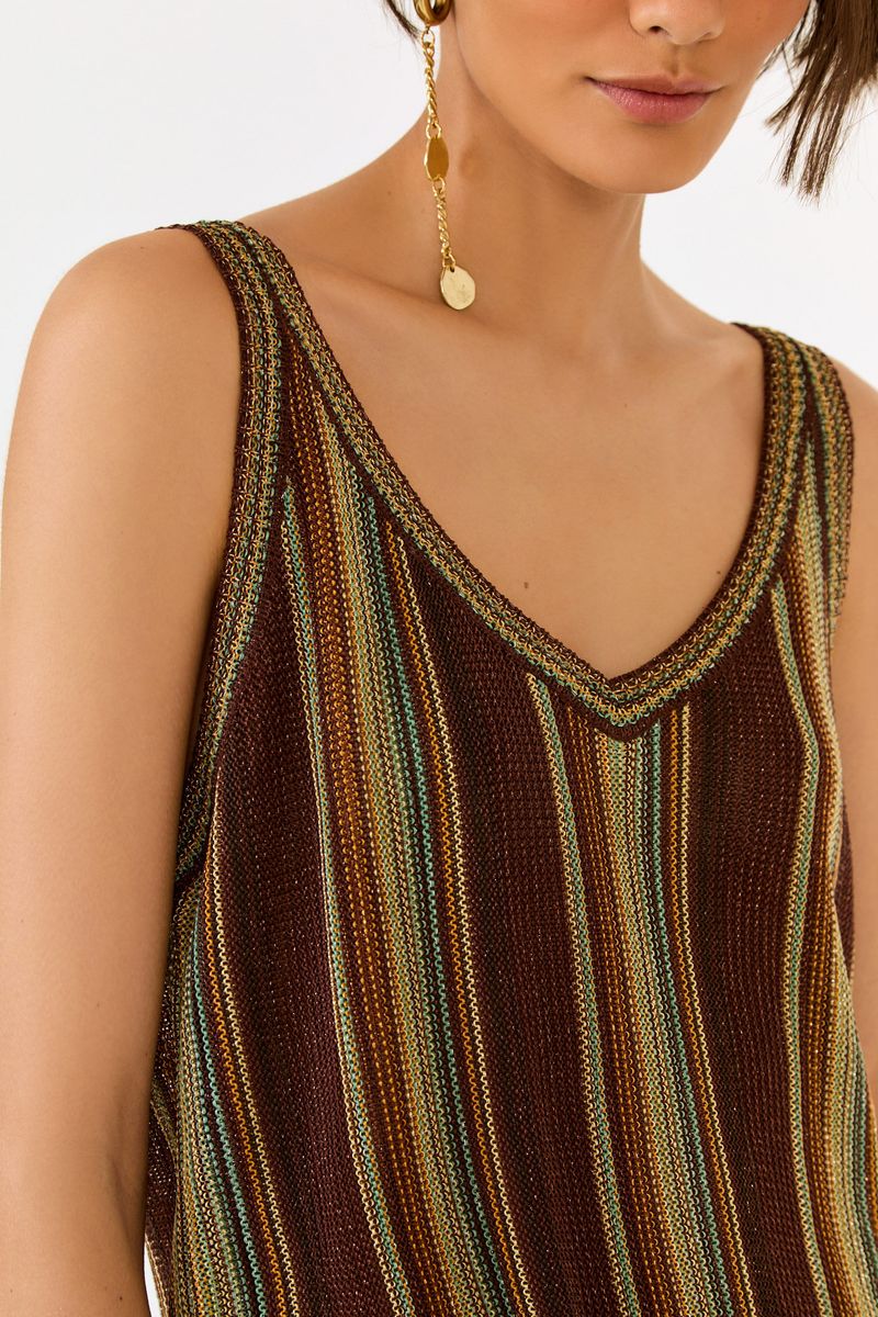 Blusa Tricot Multicolor Com Lurex