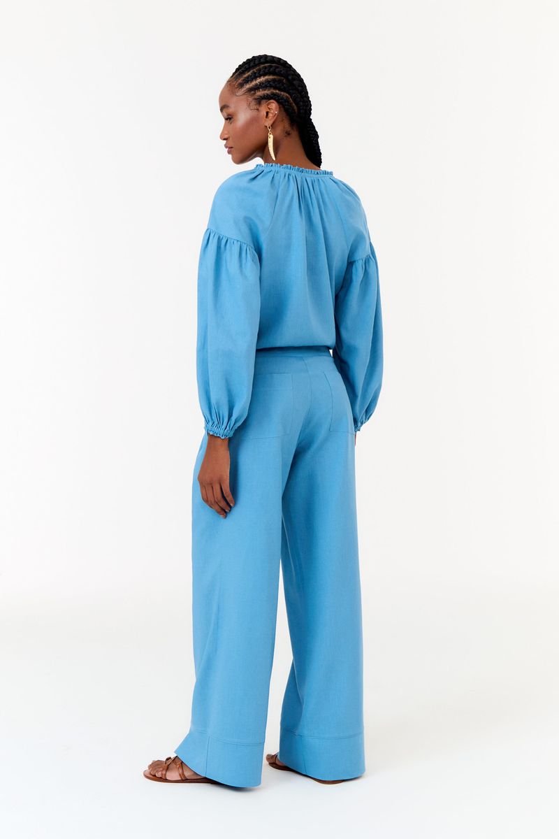 Calça Pantalona Pregas