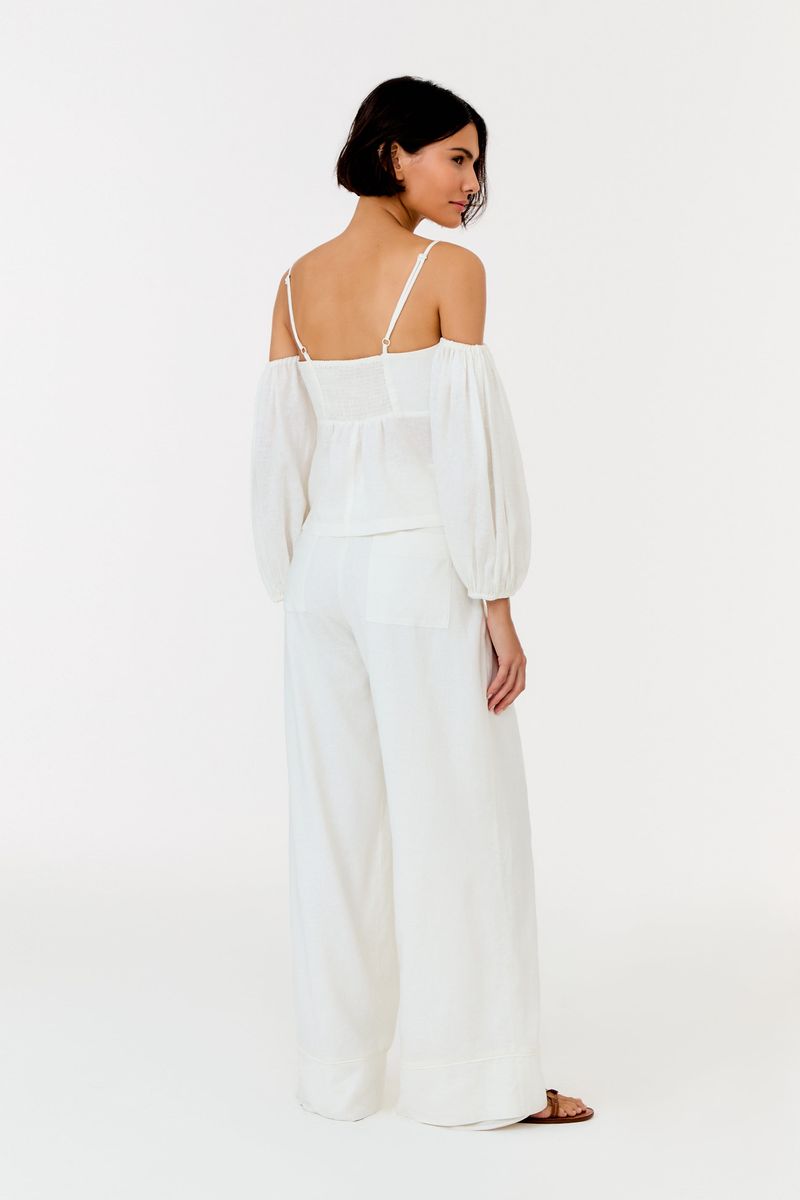 Calça Pantalona Pregas
