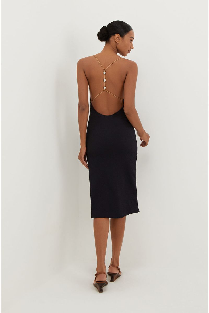 Vestido Midi Ney Detalhe Black