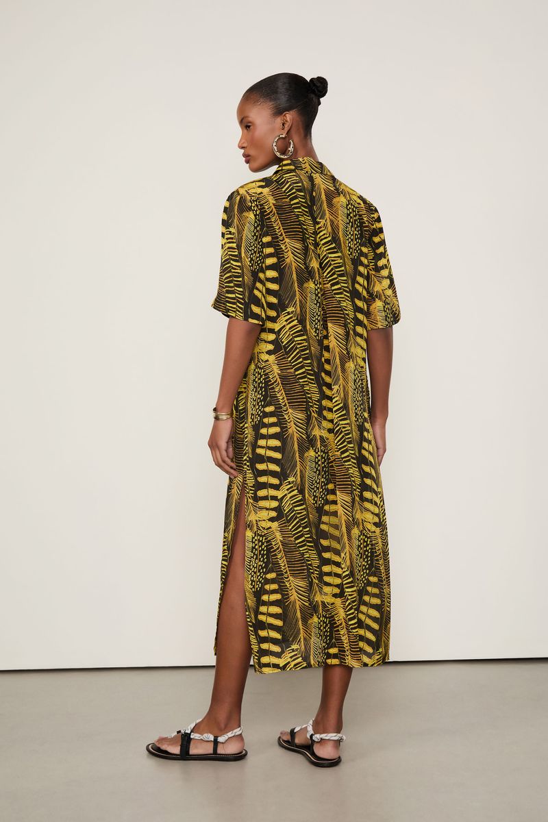 Chemise Midi Com Fenda Estampado