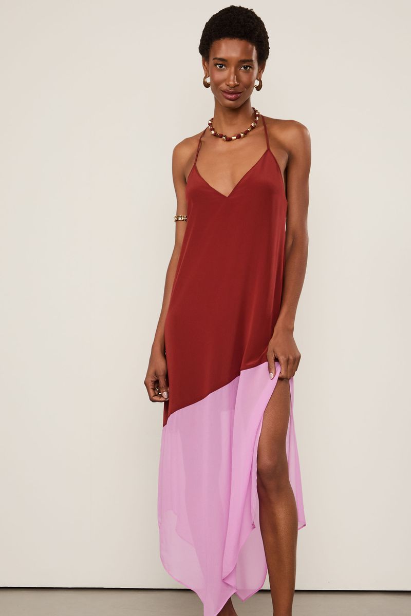 Vestido Midi Com Stopper Marrom Pimenta