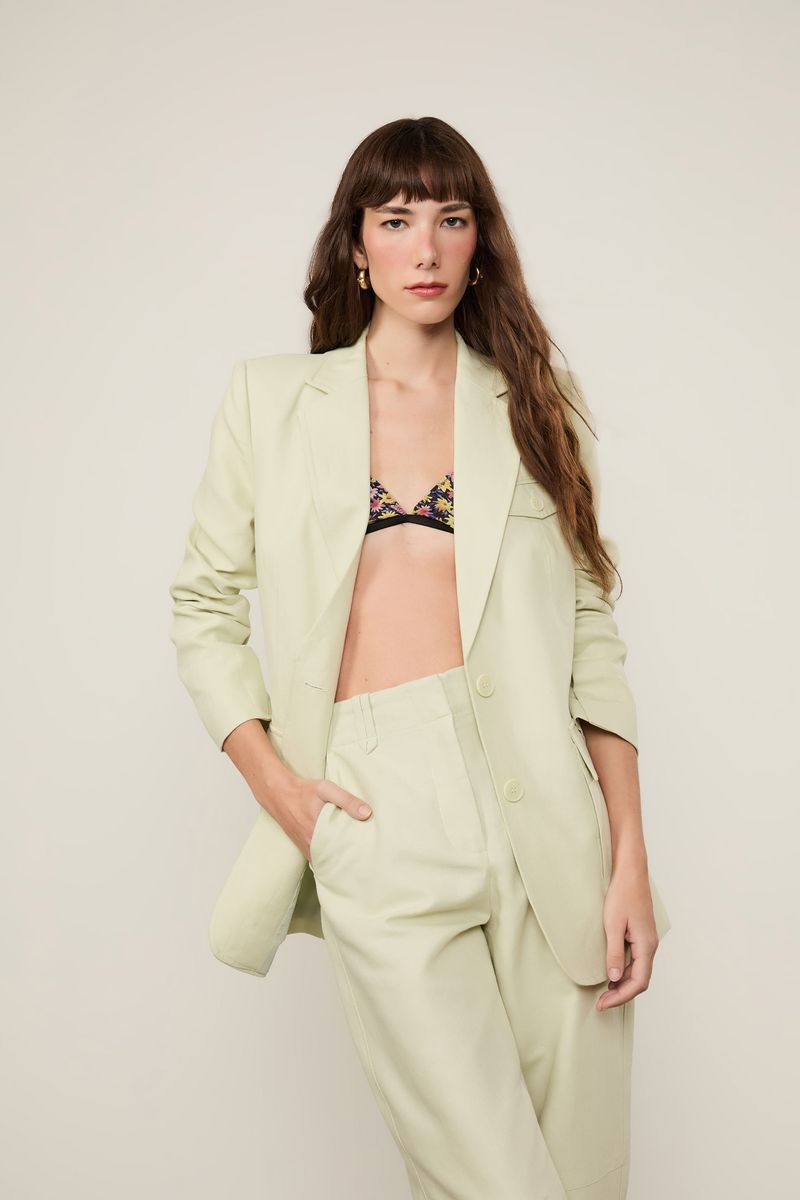 Blazer Com Linho Verde