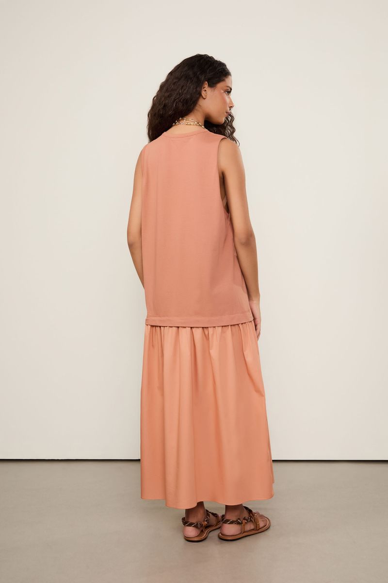 Vestido De Malha Com Tricoline
