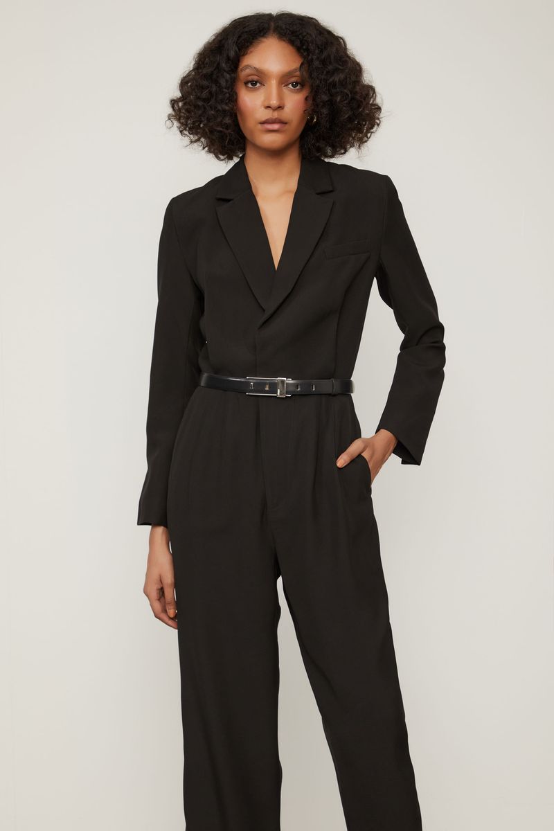 Macacao Alfa De Crepe Preto