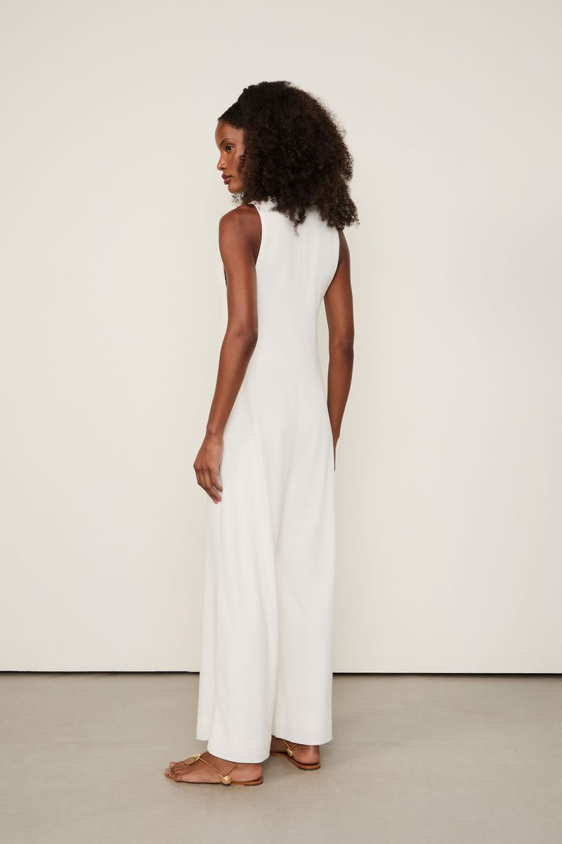 Macacão De Malha Amplo Off White