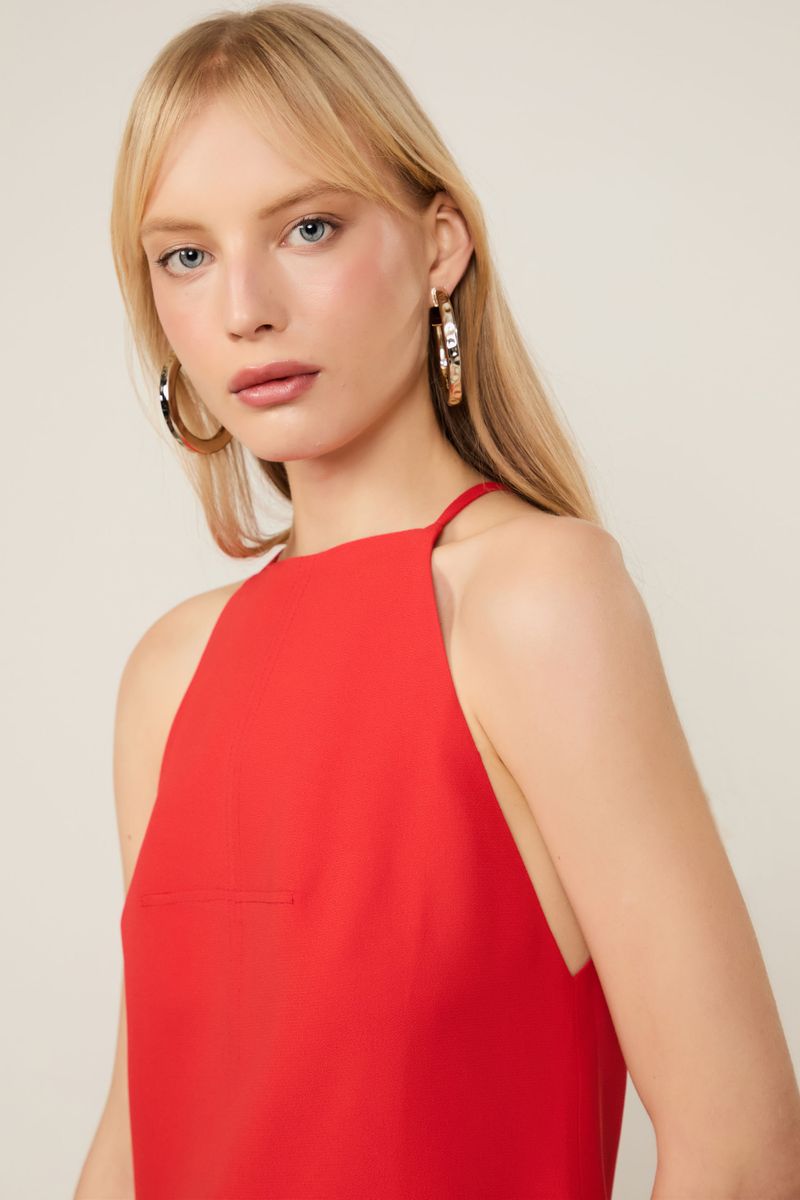 Vestido De Crepe Curto