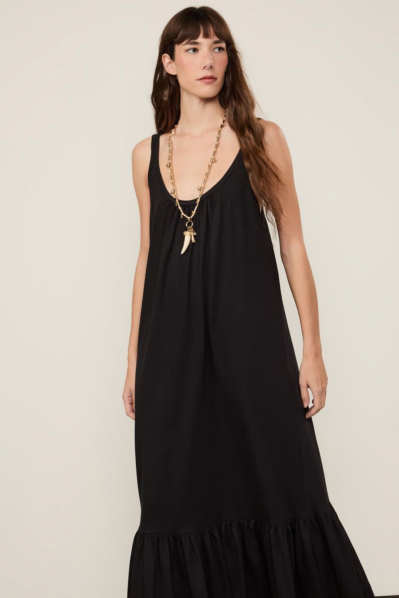 Vestido De Malha Com Alça Dupla