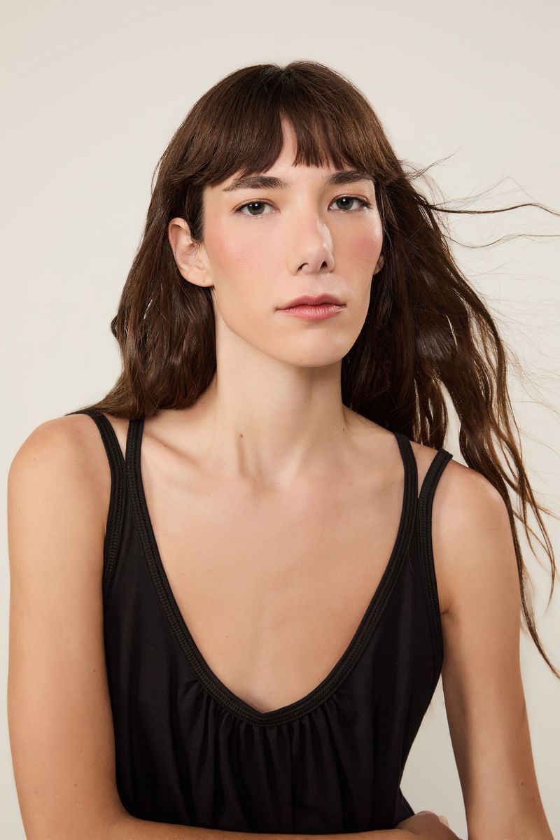 Vestido De Malha Com Alça Dupla