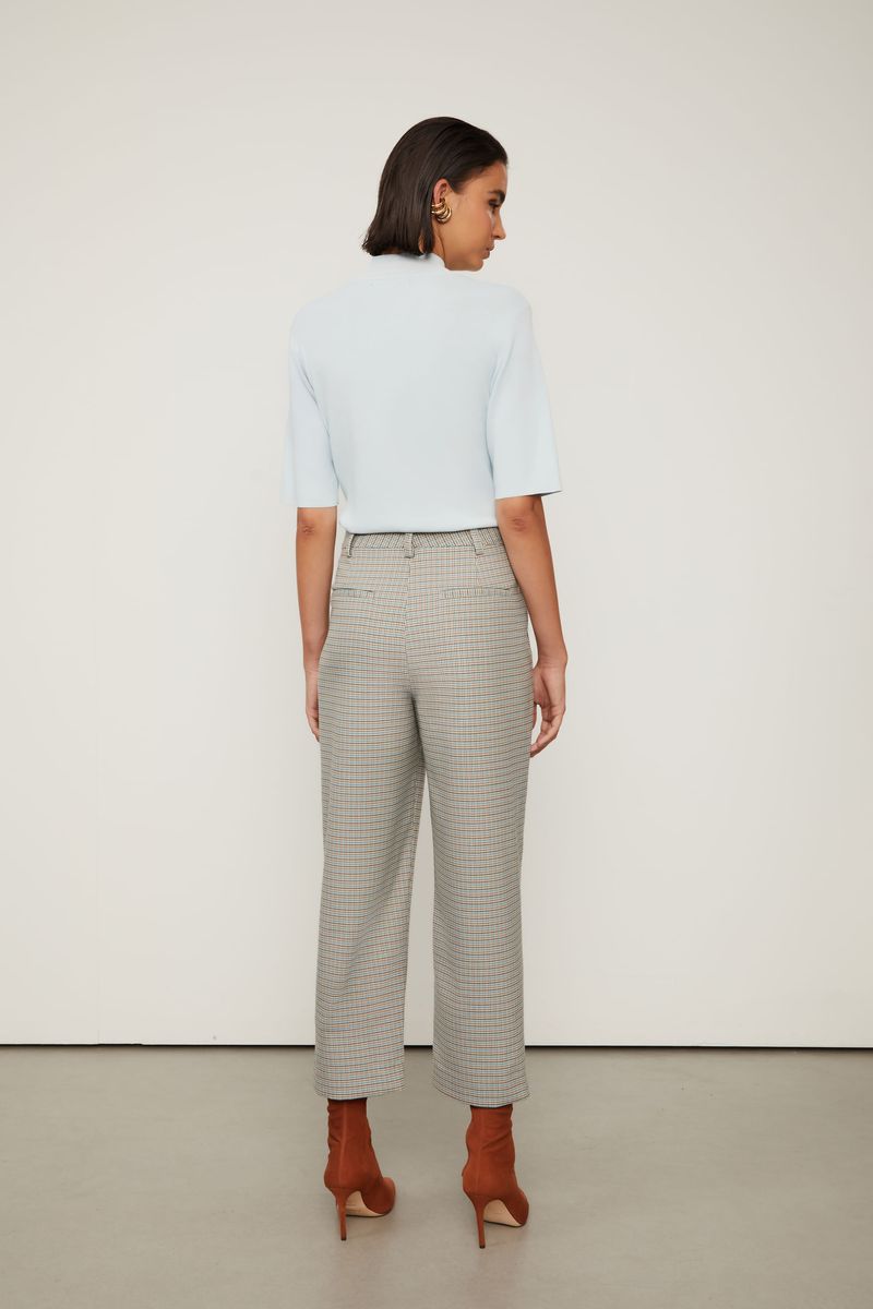 Calça Pied Poule Bolso Frente