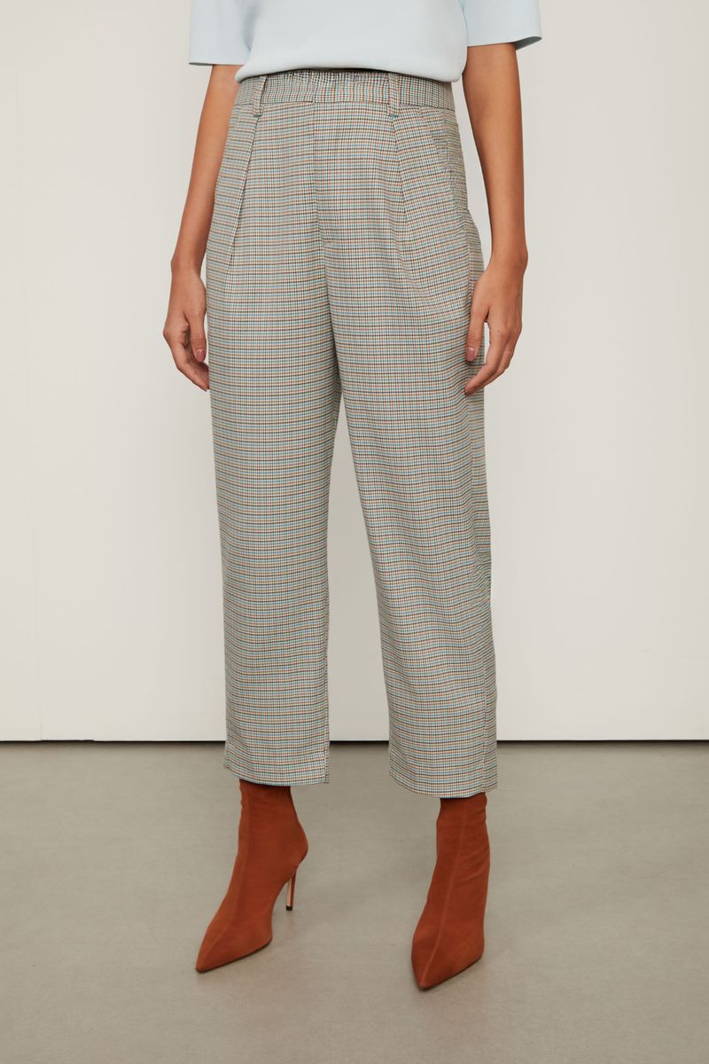 Calça Pied Poule Bolso Frente