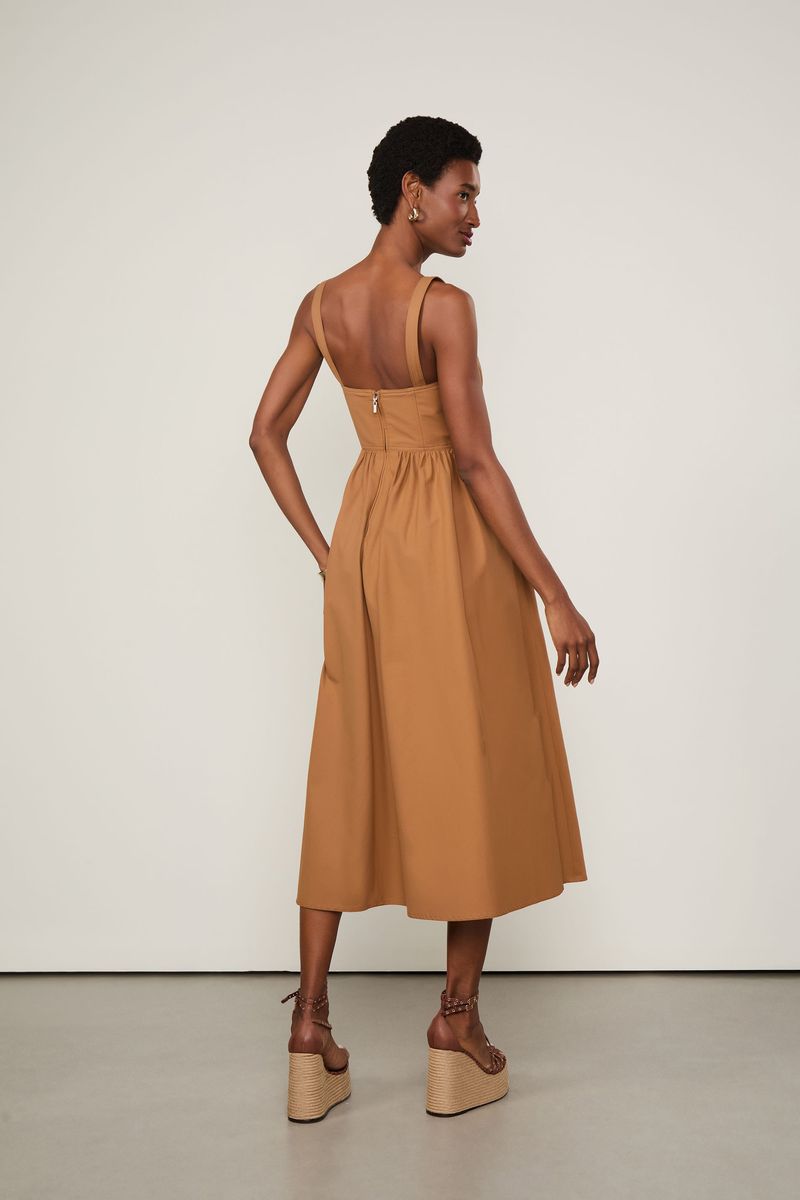 Vestido De Algodão Midi