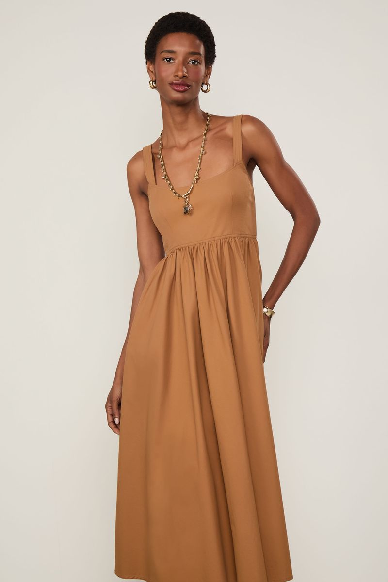 Vestido De Algodão Midi