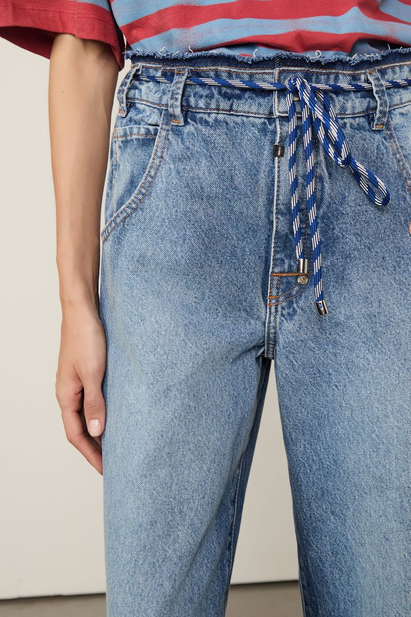 Calça Jeans Over Amarração