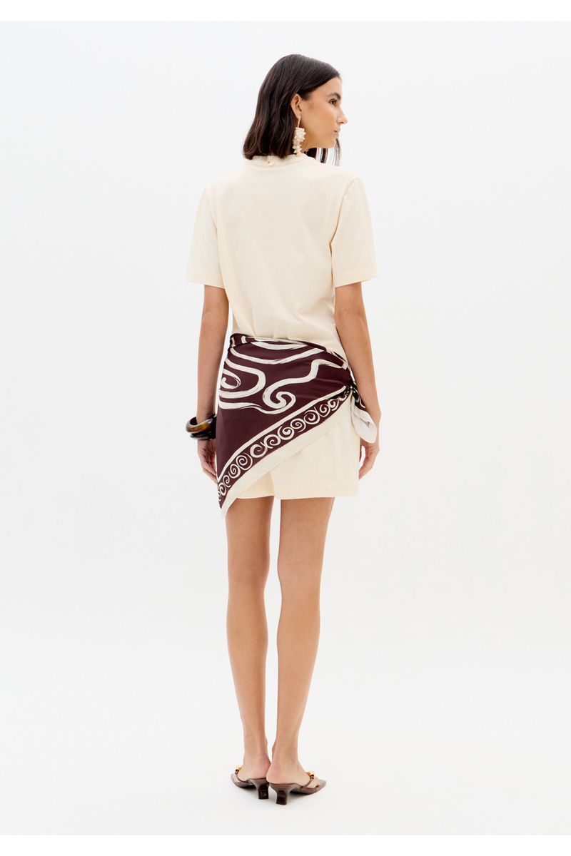 Vestido T-dress Com Lenço Estampado