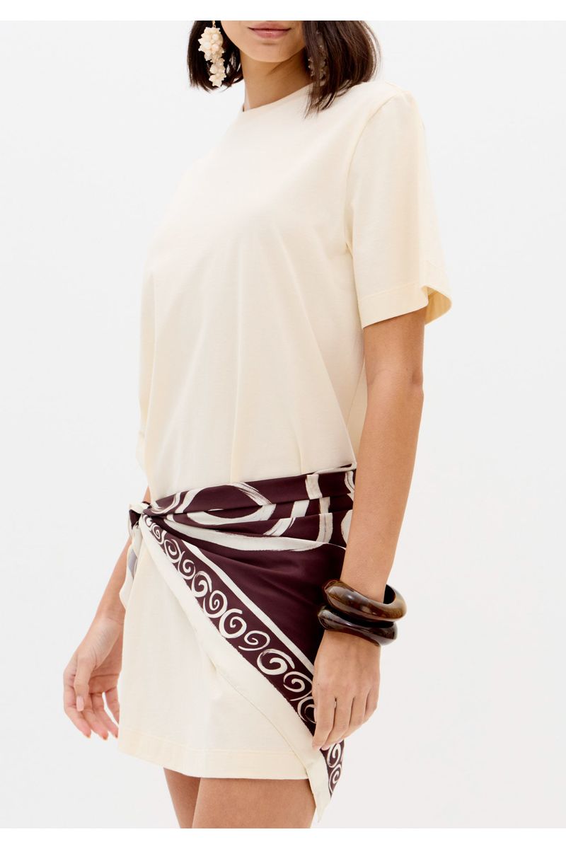 Vestido T-dress Com Lenço Estampado