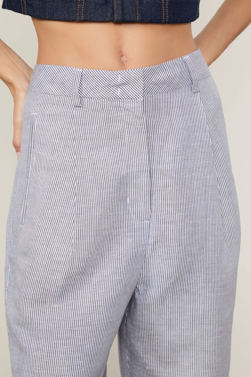 Calça De Linho Listras