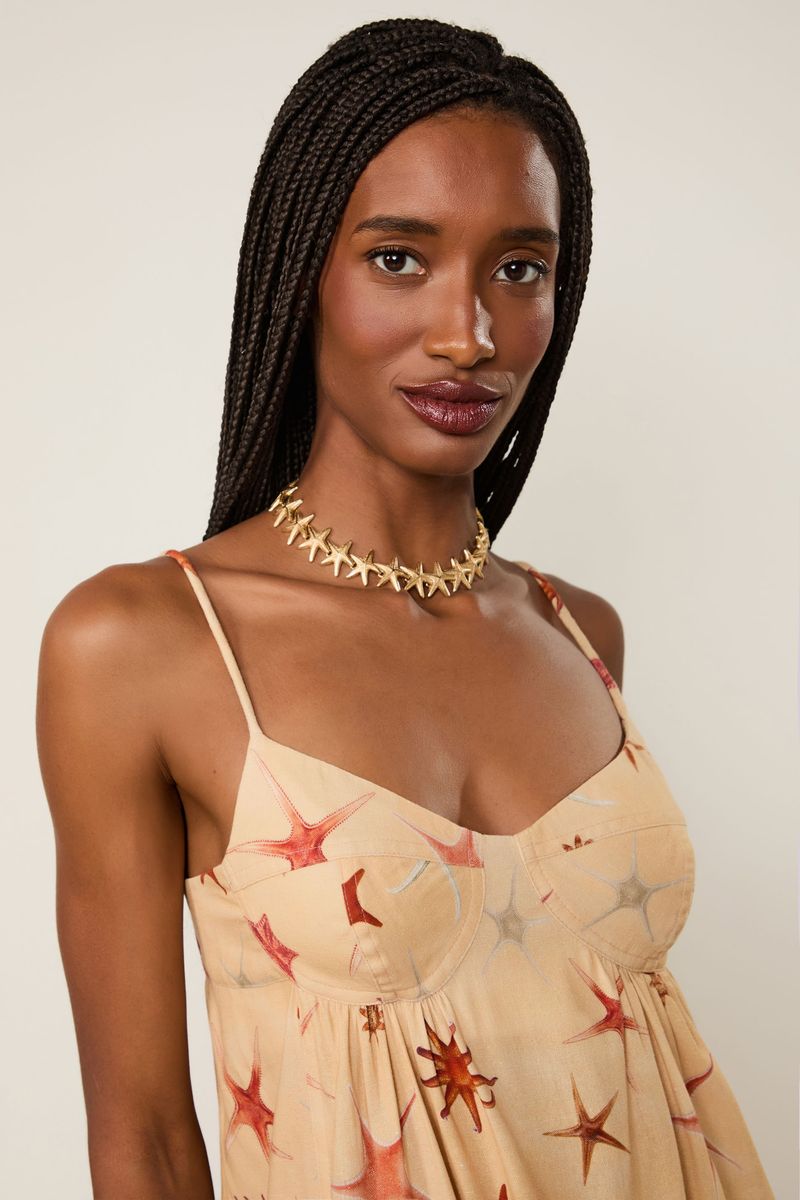 Vestido Meia Taca Fig Estrelas