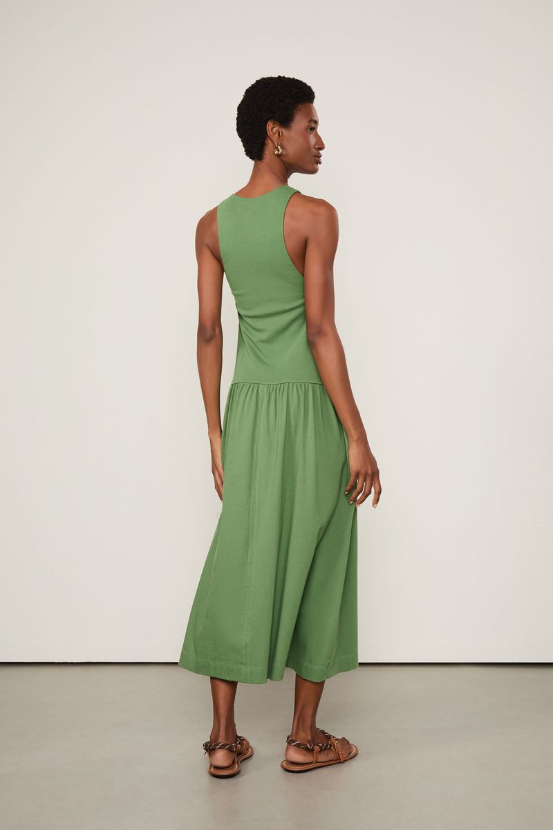 Vestido De Malha Cintura Baixa Verde