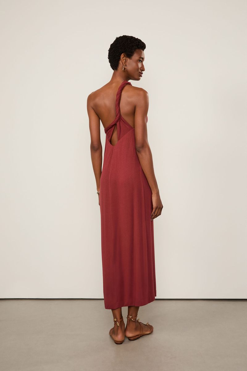 Vestido De Malha Ombro Só Marrom