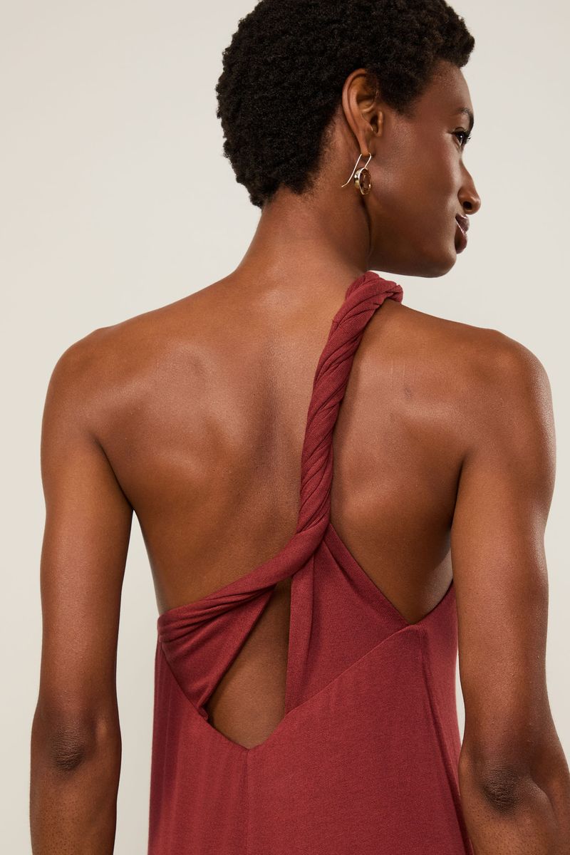 Vestido De Malha Ombro Só Marrom