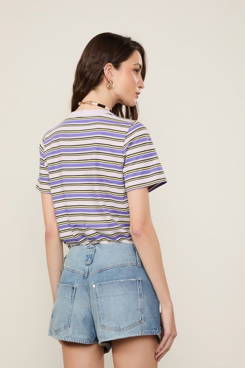 Short  Jeans Bolso Profundo Cintura Média