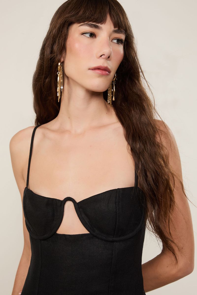 Vestido De Linho Midi