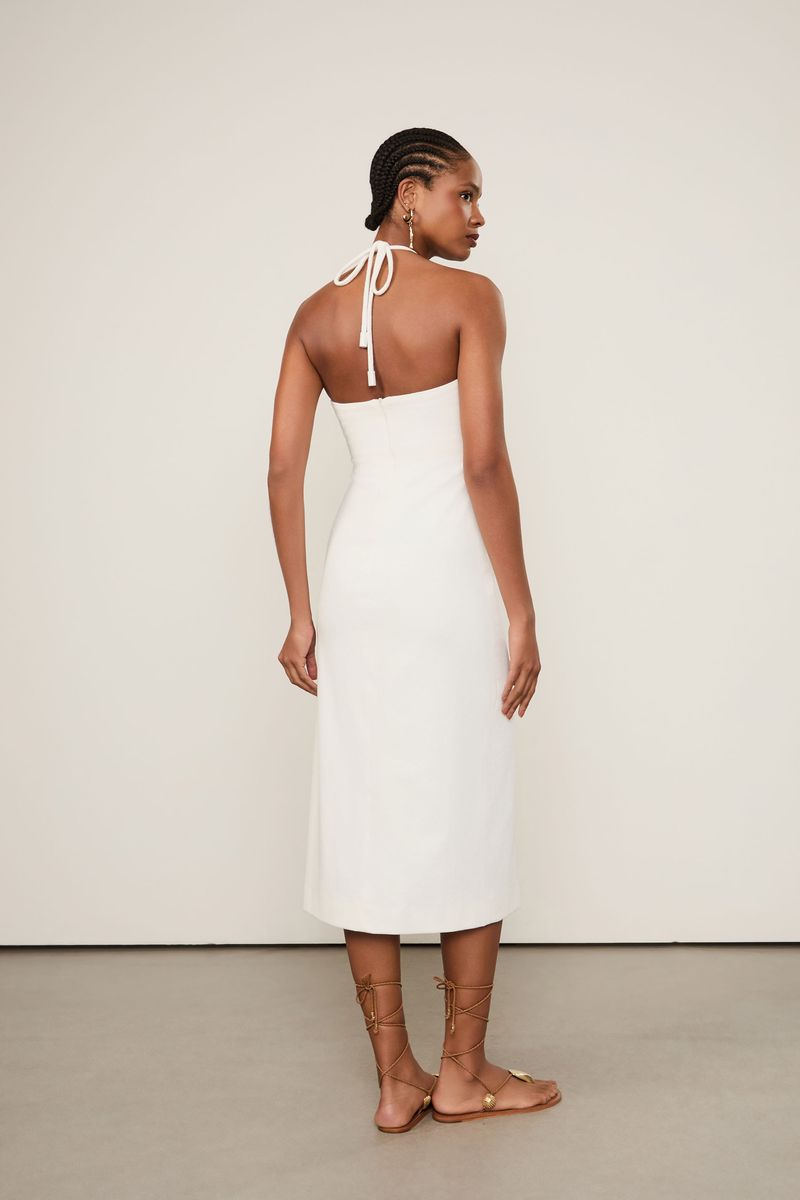 Vestido Midi Concha Fenda Off