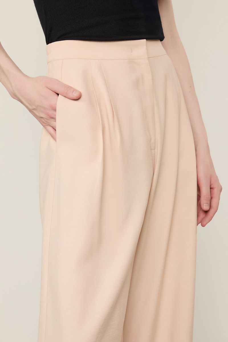 Calça Pantalona Cós De Elástico Bicolor