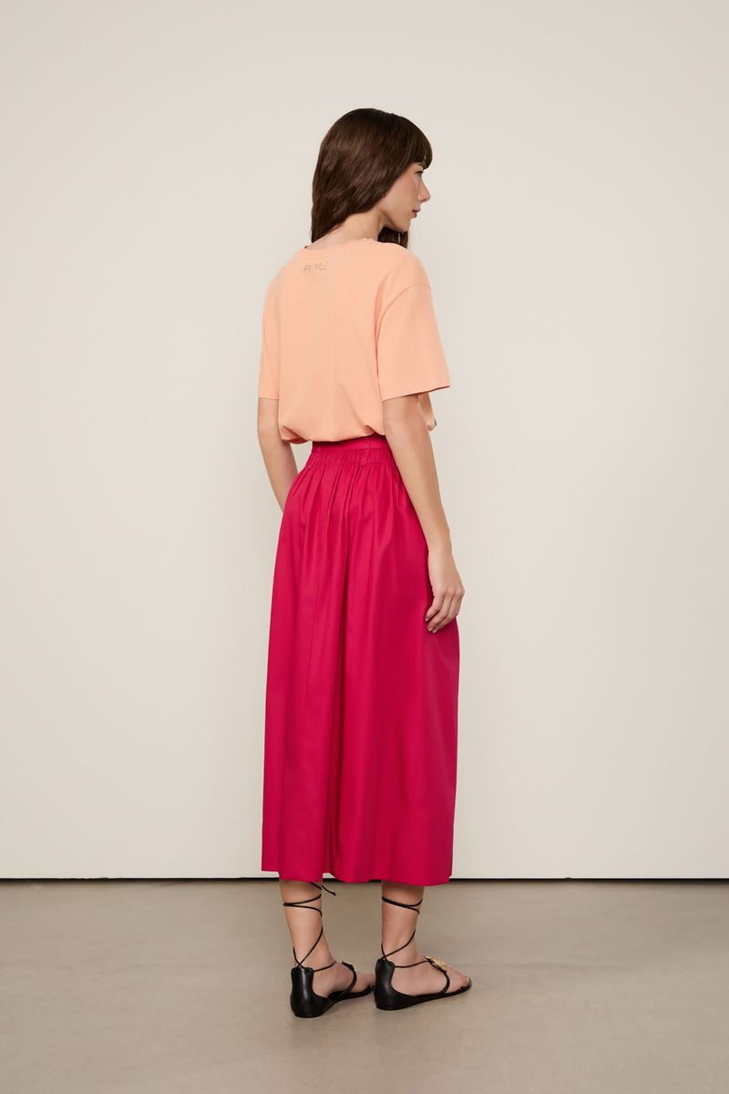 Saia Bolso Franzido Vermelho Calda