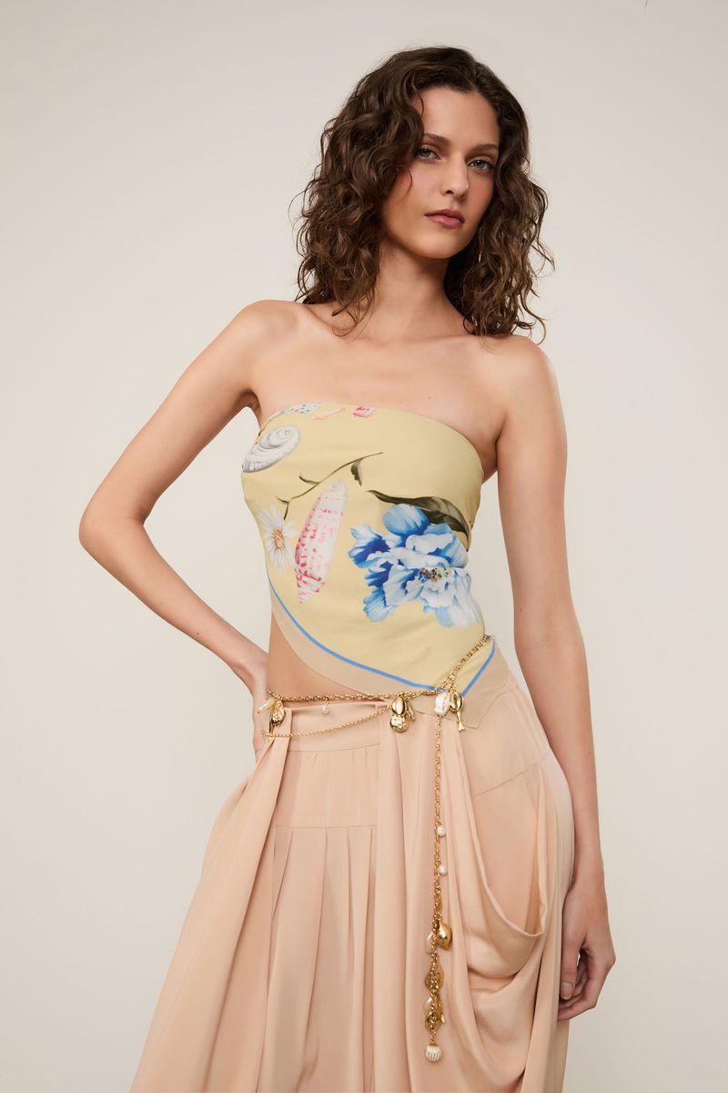 Top De Georgette Pesado Tomara Que Caia Estampado