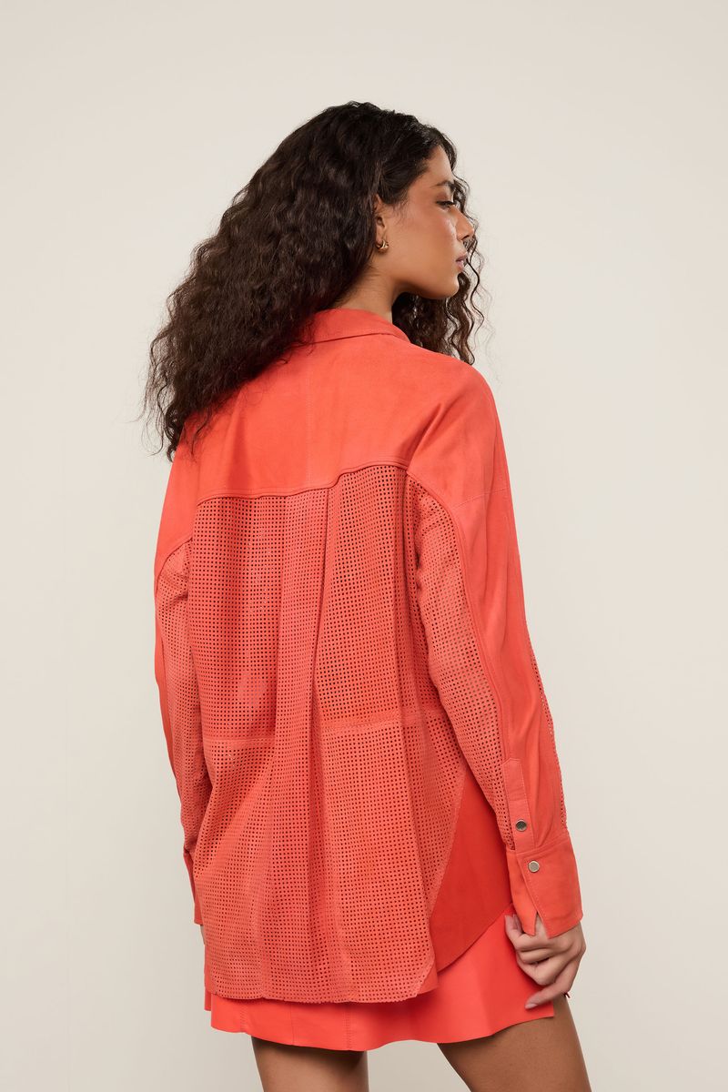 Camisa De Chamois Recorte Detalhe Vivo