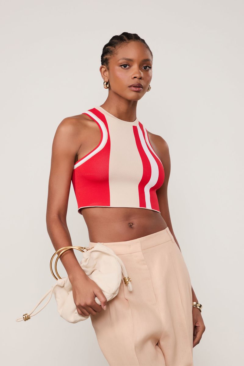 Regata De Tricot Cropped Nautico Esportivo