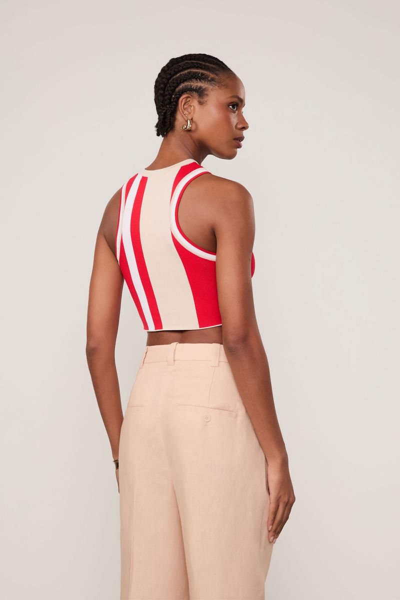 Regata De Tricot Cropped Nautico Esportivo