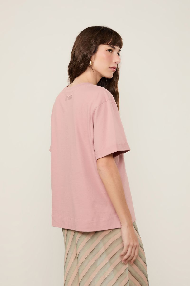T-Shirt De Malha Fun Refúgio Rosa