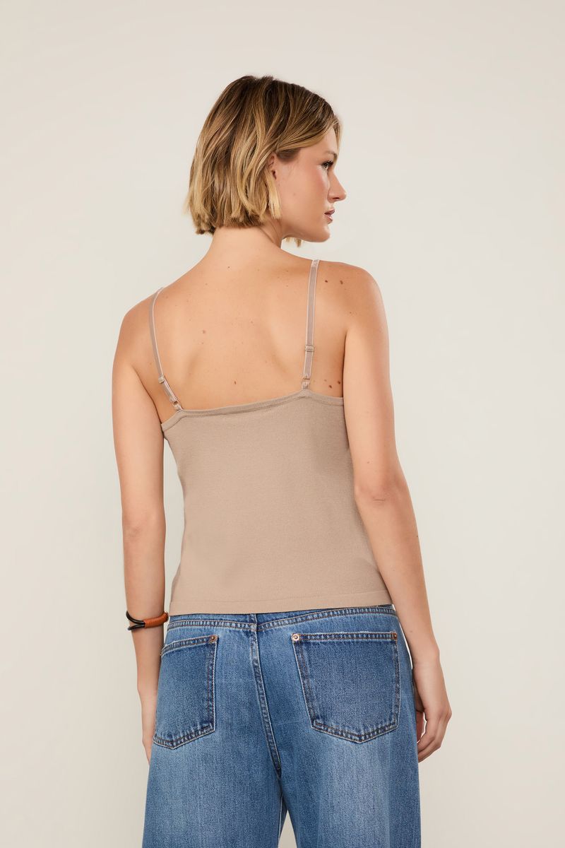 Blusa De Tricot Com Detalhe Renda