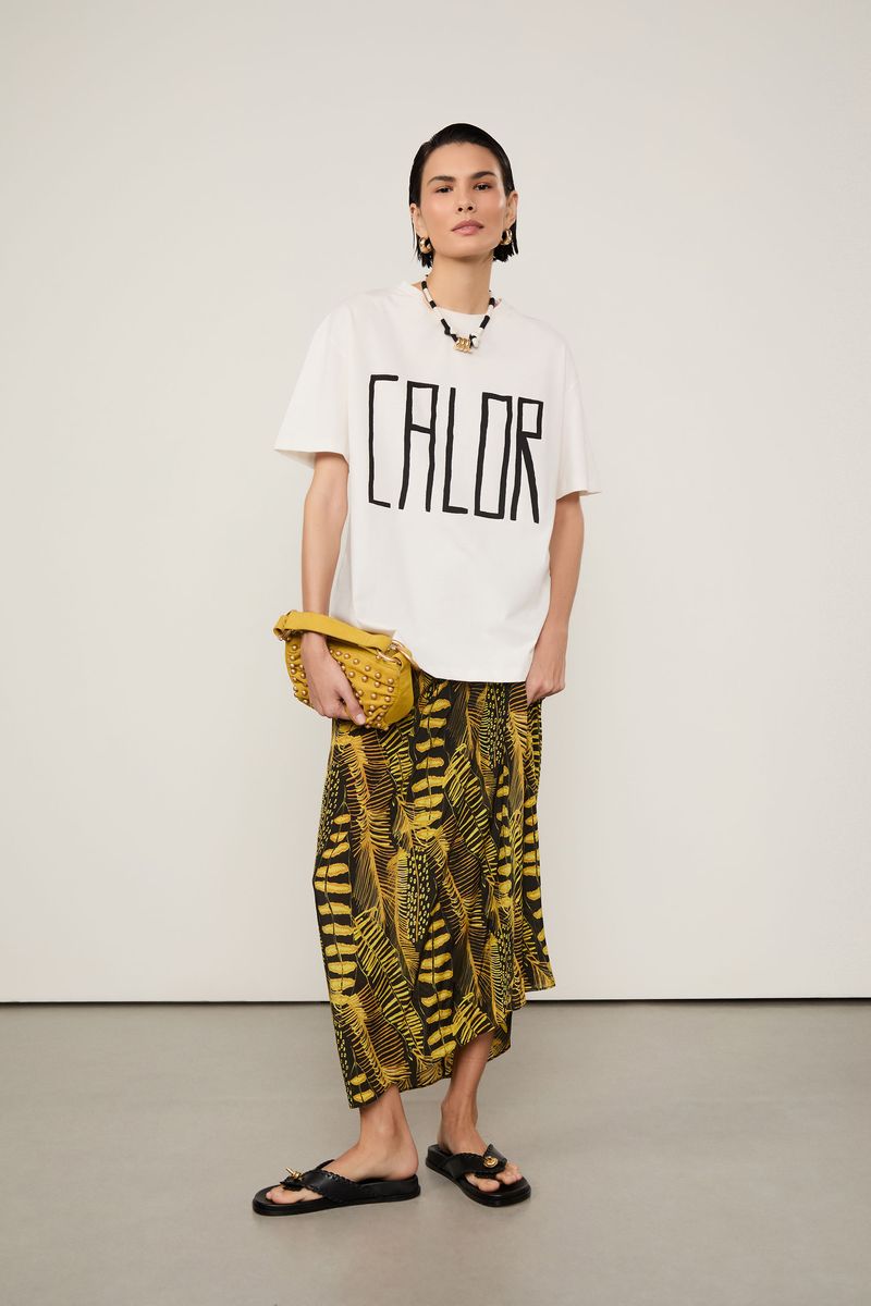 T-Shirt De Malha Fun Calor Off White