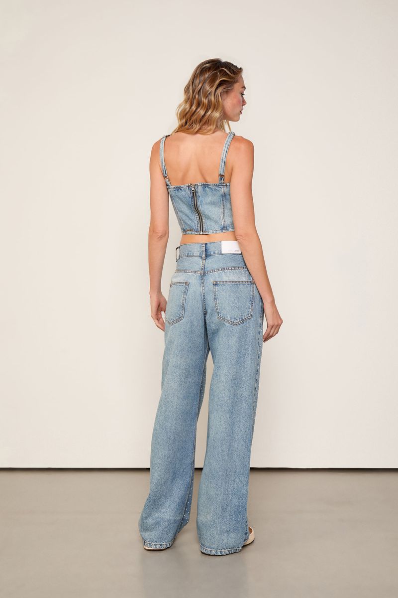 Calça Jeans Boot 70s Com Aplicacao
