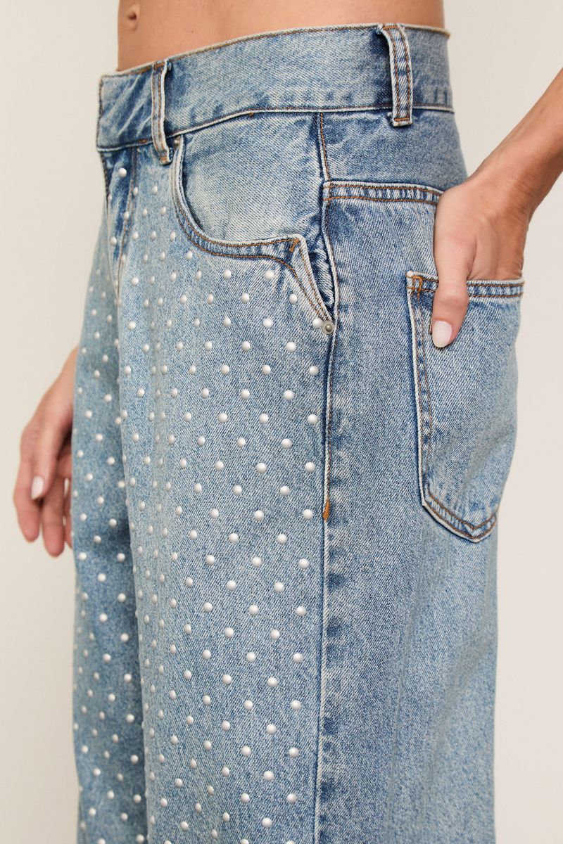 Calça Jeans Boot 70s Com Aplicacao