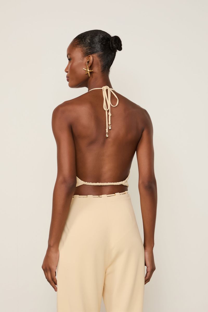 Top Jersey Cropped Transpassado