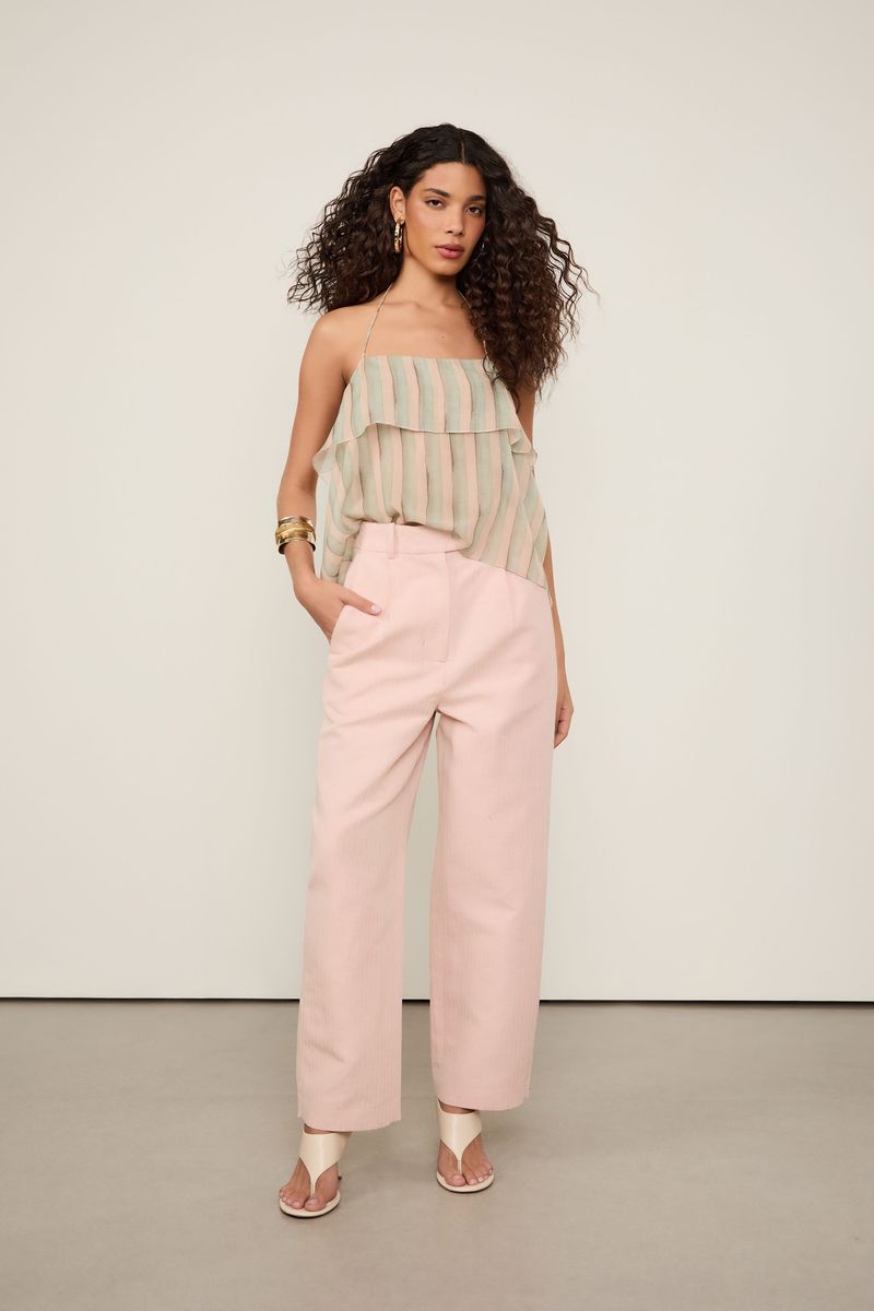 Top De Georgette Leve Frente Única Estampado