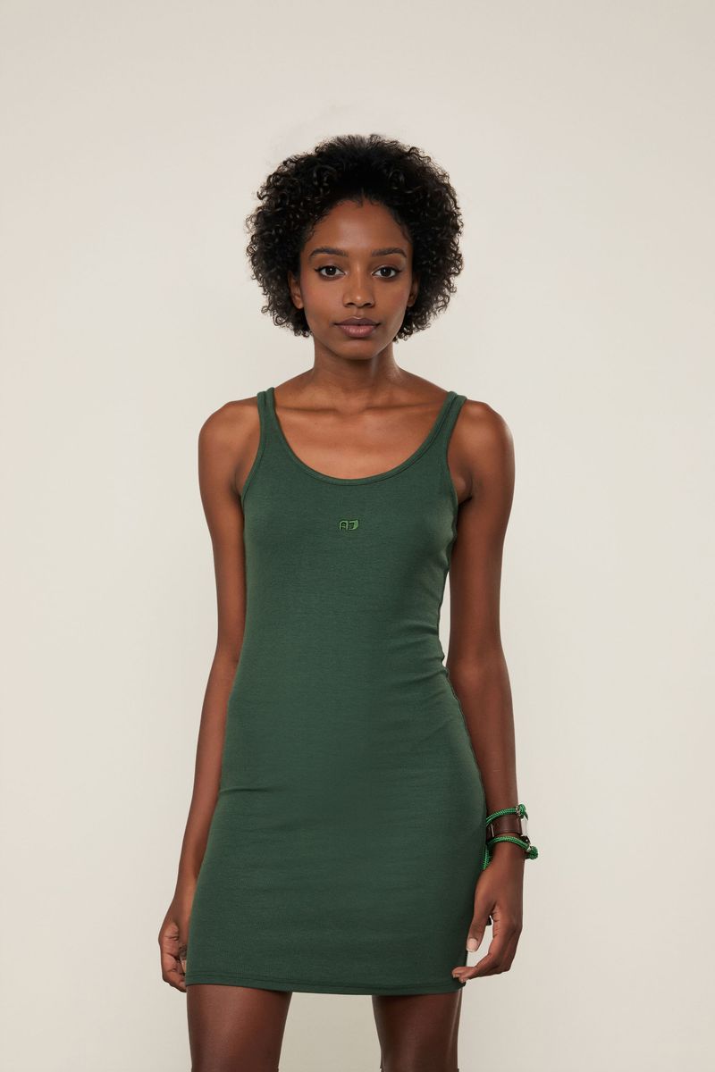 Vestido De Malha Curto Com Alcas Finas