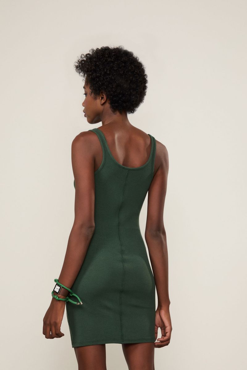 Vestido De Malha Curto Com Alcas Finas